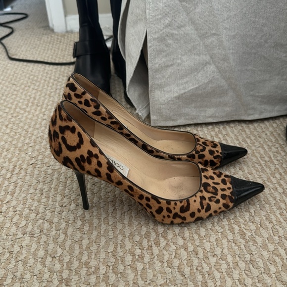 Jimmy Choo Cheetah and Patent Heels - Picture 1 of 5
